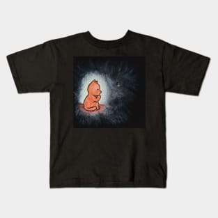 sad cat in the dark illustration Kids T-Shirt